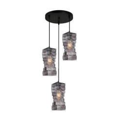 Pakabinamas šviestuvas Altera 3xE27 Juoda, Pilka (PND-3219-3A-BK-SG)