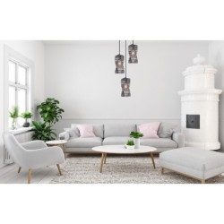 Pakabinamas šviestuvas Altera 3xE27 Juoda, Pilka (PND-3219-3A-BK-SG)