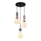 Pakabinamas šviestuvas Altra 3xE27 Pilka, Juoda, Rožinė (PND-36787-3-BK-WH)