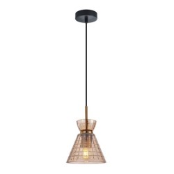 Pakabinamas šviestuvas Balme 1xE27 Juoda, Gintaro (PND-3624-1-BRO-AMB)