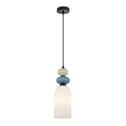 Pakabinamas šviestuvas Bonata 1xE27 Juoda, Mėlyna, Pilka (PND-36573-1A-BK-WH)
