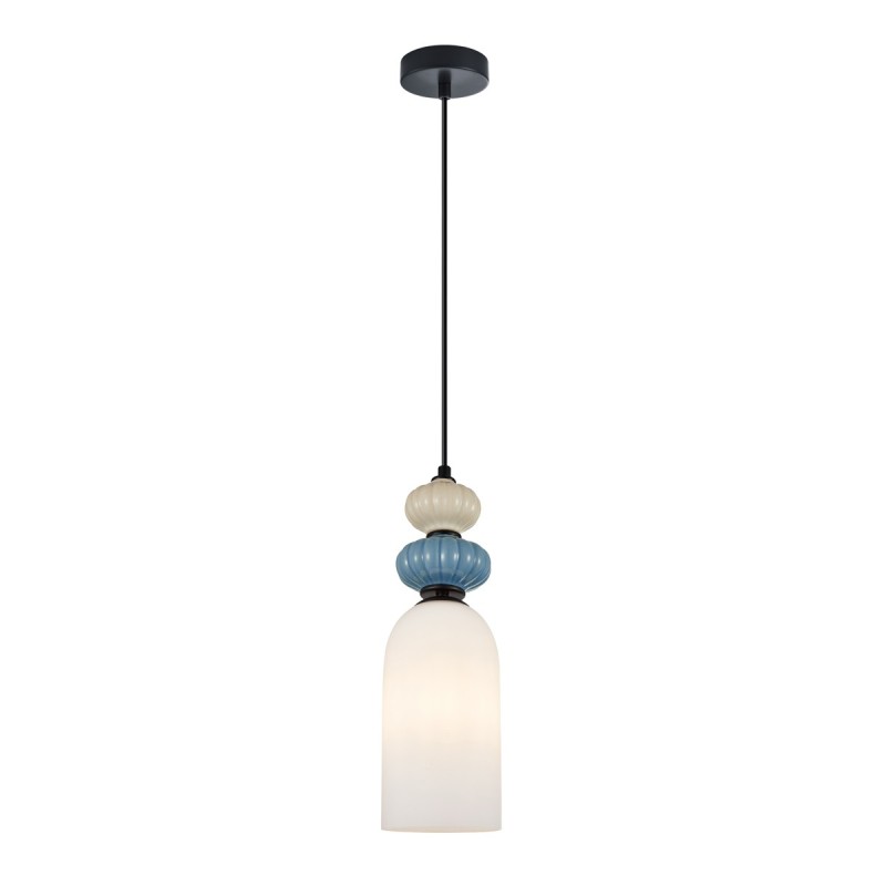 Pakabinamas šviestuvas Bonata 1xE27 Juoda, Mėlyna, Pilka (PND-36573-1A-BK-WH)
