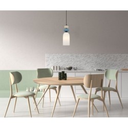 Pakabinamas šviestuvas Bonata 1xE27 Juoda, Mėlyna, Pilka (PND-36573-1A-BK-WH)