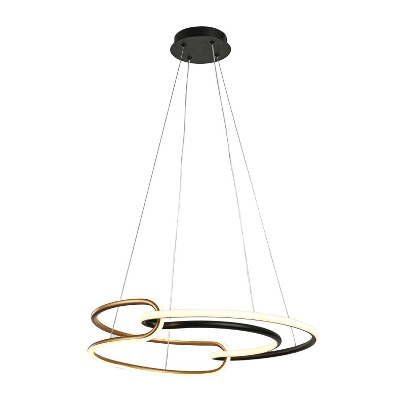 Pakabinamas šviestuvas Casar LED 40W 3000, 4000, 6000K Juoda, Aukso (PND-24002-BK-GD)