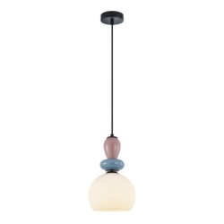 Pakabinamas šviestuvas Domali 1xE27 Juoda, Mėlyna, Rožinė (PND-36816-1A-BK-WH)