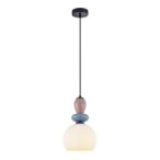 Pakabinamas šviestuvas Domali 1xE27 Juoda, Mėlyna, Rožinė (PND-36816-1A-BK-WH)