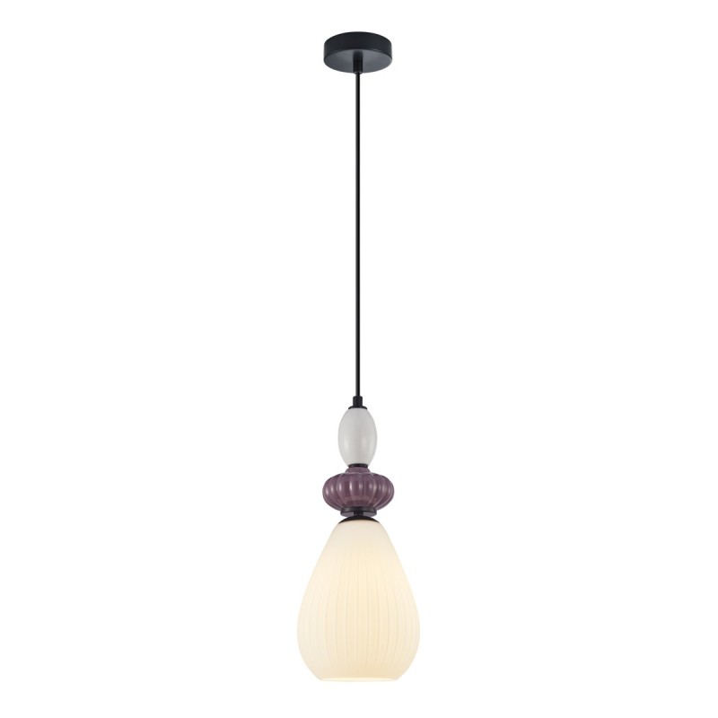 Pakabinamas šviestuvas Domali 1xE27 Juoda, Pilka, Violetinė (PND-36816-1C-BK-WH)