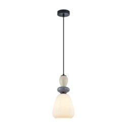Pakabinamas šviestuvas Domali 1xE27 Pilka (PND-36816-1D-BK-WH)