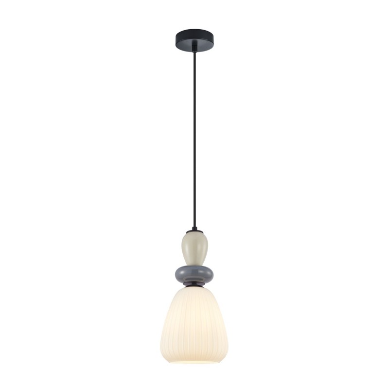 Pakabinamas šviestuvas Domali 1xE27 Pilka (PND-36816-1D-BK-WH)