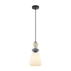 Pakabinamas šviestuvas Domali 1xE27 Pilka (PND-36816-1D-BK-WH)