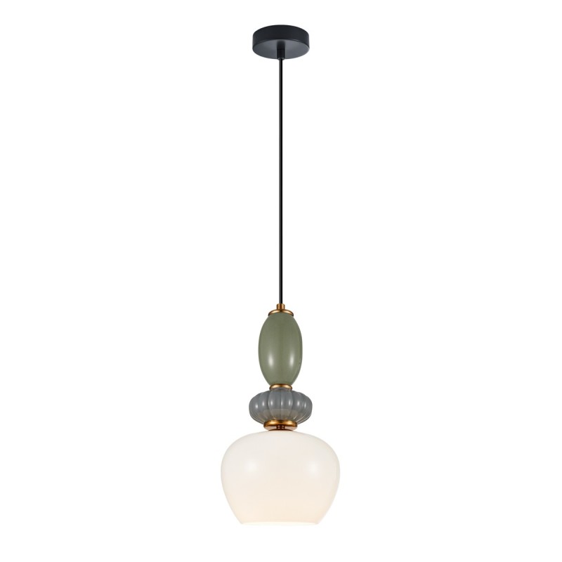 Pakabinamas šviestuvas Martelo 1xE27 Aukso, Žalvario, Mėlyna, Žalia (PND-36545-1B-GD-WH)