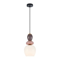 Pakabinamas šviestuvas Martelo 1xE27 Aukso, Žalvario, Rožinė, Violetinė (PND-36545-1C-GD-WH)
