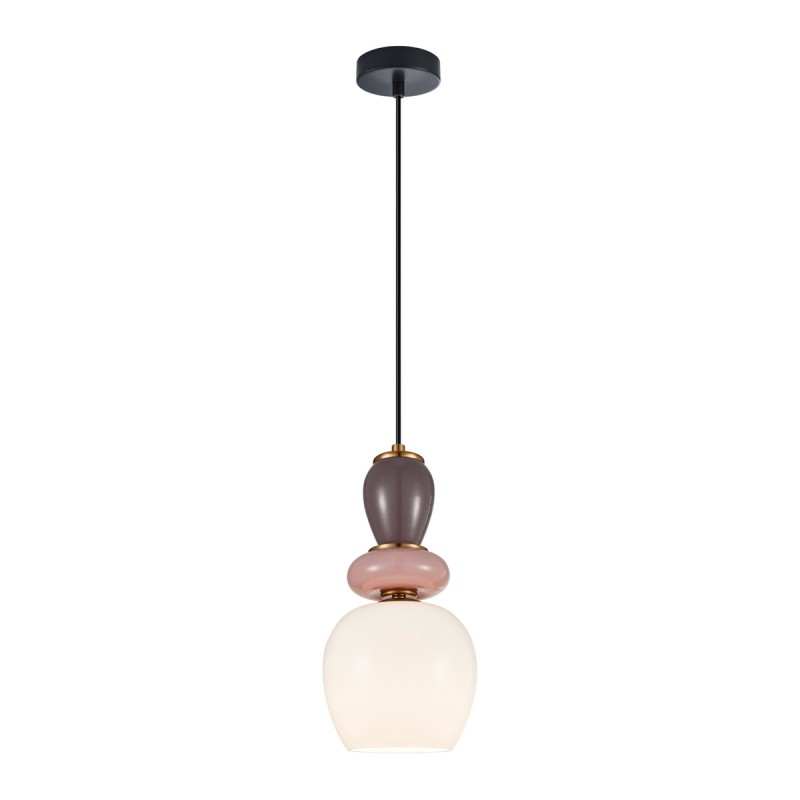 Pakabinamas šviestuvas Martelo 1xE27 Aukso, Žalvario, Rožinė, Violetinė (PND-36545-1C-GD-WH)