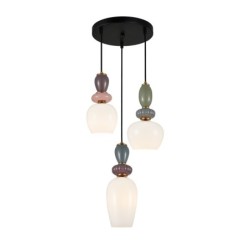 Pakabinamas šviestuvas Martelo 3xE27 Aukso, Žalvario, Mėlyna, Rožinė, Violetinė (PND-36545-3-GD-WH)
