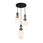 Pakabinamas šviestuvas Martelo 3xE27 Aukso, Žalvario, Mėlyna, Rožinė, Violetinė (PND-36545-3-GD-WH)