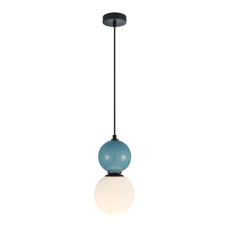 Pakabinamas šviestuvas Mastal 1xE27 Juoda, Mėlyna (PND-36603-1S-BK-BLU)