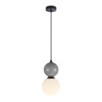 Pakabinamas šviestuvas Mastal 1xE27 Juoda, Pilka (PND-36603-1S-BK-GR)
