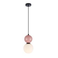 Pakabinamas šviestuvas Mastal 1xE27 Juoda, Rožinė (PND-36603-1S-BK-PK)