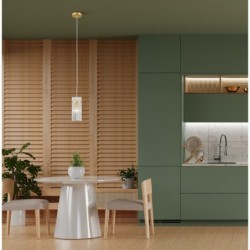 Pakabinamas šviestuvas Merto 1xE14 Aukso (PND-40930-1A-GD)