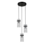 Pakabinamas šviestuvas Merto 3xE14 Juoda (PND-40930-3A-BK)