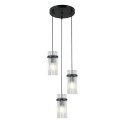 Pakabinamas šviestuvas Merto 3xE14 Juoda (PND-40930-3A-BK)