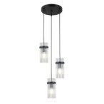 Pakabinamas šviestuvas Merto 3xE14 Juoda (PND-40930-3A-BK)