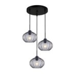 Pakabinamas šviestuvas Pansol 3xE27 Juoda (PND-2940-3AS-BK-SG2)