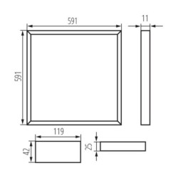 LED Panelė - šviečianis rėmelis (kvadratinis)  AVAR N 6060 32W-NW IP20 Neutrali balta 4000K