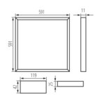 LED Panelė - šviečianis rėmelis (kvadratinis)  AVAR N 6060 32W-NW IP20 Neutrali balta 4000K