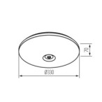 Lubinis šviestuvas FOGLER E 17W NW LED SMD balta IP20 su PIR judesio davikliu
