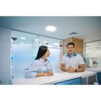 Lubinio montavimo LED plafonas VARSO CCT, 22W/30W, su judesio davikliu, IP54, apvalus, baltas