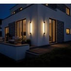 Lauko sieninis LED šviestuvas YALTE D 09 927mm 8.5W CCT-B, IP54, juodas