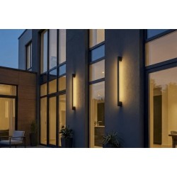 Sieninis lauko LED šviestuvas YALTE D 12W 1227mm CCT, juodas