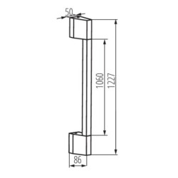 Sieninis lauko LED šviestuvas YALTE D 12W 1227mm CCT, juodas