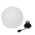 Dekoratyvinis lauko šviestuvas - burbulas STONO 40 MLK, E27, IP65 (Ø40cm, baltas)