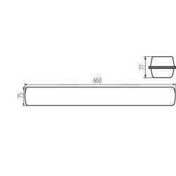 Hermetiškas pramoninis LED šviestuvas MAH PRO 11/13/16/19W 66cm IP66 pilkas (4000K)