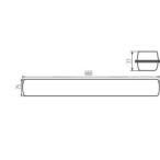 Hermetiškas pramoninis LED šviestuvas MAH PRO 11/13/16/19W 66cm IP66 pilkas (4000K)