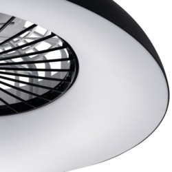 Lubinis LED šviestuvas su ventiliatoriumi PLAVE PAN60 CCT+RGB B, 48W, juodas