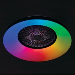 Lubinis LED šviestuvas su ventiliatoriumi PLAVE PAN60 CCT+RGB B, 48W, juodas