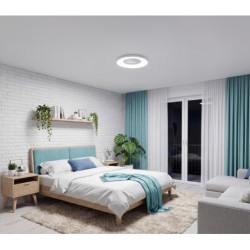 Lubinis LED šviestuvas su ventiliatoriumi PLAVE PAN60 CCT+RGB B, 48W, juodas