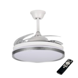 Lubinis LED šviestuvas su ventiliatoriumi PLAVE INB49 CCT W/SR (36W, CCT, balta/sidabrinė)
