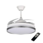 Lubinis LED šviestuvas su ventiliatoriumi PLAVE INB49 CCT W/SR (36W, CCT, balta/sidabrinė)