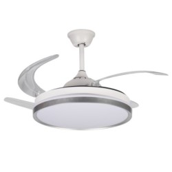 Lubinis LED šviestuvas su ventiliatoriumi PLAVE INB49 CCT W/SR (36W, CCT, balta/sidabrinė)