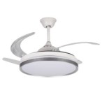 Lubinis LED šviestuvas su ventiliatoriumi PLAVE INB49 CCT W/SR (36W, CCT, balta/sidabrinė)