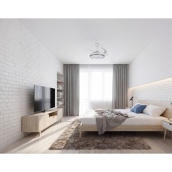 Lubinis LED šviestuvas su ventiliatoriumi PLAVE INB49 CCT W/SR (36W, CCT, balta/sidabrinė)