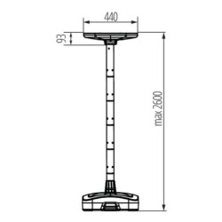 Pastatomas saulės energija įkraunamas LED šviestuvas PARENO SLR, 25W, CCT, IP54, juodas