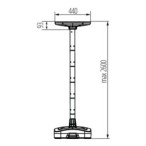 Pastatomas saulės energija įkraunamas LED šviestuvas PARENO SLR, 25W, CCT, IP54, juodas