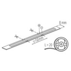 20m LED juosta LCOB LONG 20m, 7.5W/m, 24V DC, IP00, COB 3000K (Šilta balta)
