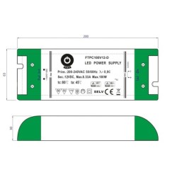 100W 24V Dimeriuojamas LED maitinimo šaltinis POS 4.16A TRIAC