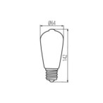 Pritemdoma LED lemputė XLEDIM E27 ST64 7W WW 2500K 230V 725lm 15000h Stiklas (Šilta balta)